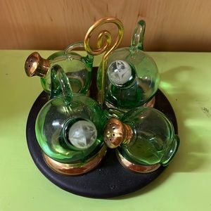 Vintage Salt Pepper Oil Vinegar Set